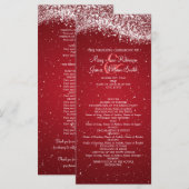 Élégant programme de mariage Sparkling Wave Red (Devant / Derrière)