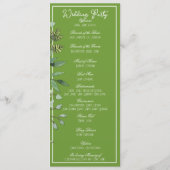Élégant Programme de Mariage Tropical Vert (Dos)