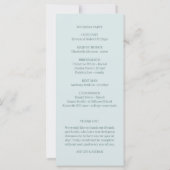 Élégant programme de mariage Turquoise floral (Dos)