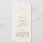 Élégant programme de mariage vert de la mousse flo (Dos)