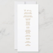 Élégant programme de mariage vert neutre (Dos)