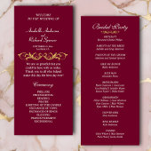 Élégant programme de mariage victorien