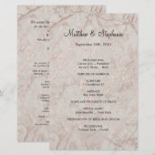élégant programme de mariage vintage Circulaire 5, (Devant / Derrière)