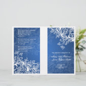 Élégant programme de mariage Vintage torrents bleu (Debout devant)