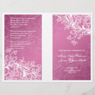 Élégant programme de mariage Vintage torrents rose