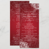 Élégant programme de mariage Vintage torrents roug (Devant / Derrière)