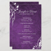 Élégant programme de mariage violet (Devant / Derrière)
