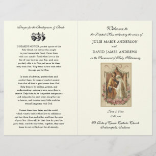 Élégant programme de masse Mariage floral catholiq