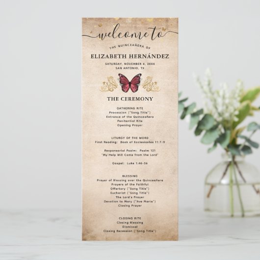 Élégant programme de papillon Quince Or et Bourgog (Debout devant)