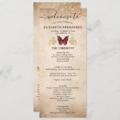 Élégant programme de papillon Quince Or et Bourgog (Devant / Derrière)