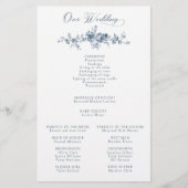 Élégant programme de tuiles florales bleues frança (Devant)