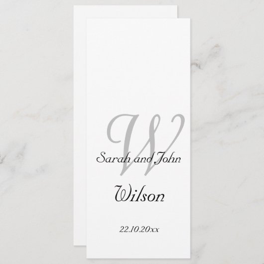 Élégant Programme d'église Mariage simple Monogram (Devant / Derrière)