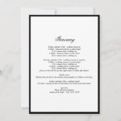 Élégant programme d'itinéraire Mariage noir blanc (Dos)