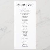 Élégant programme d'ordre de cérémonie de mariage (Dos)