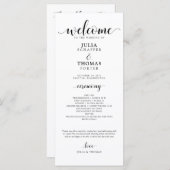 Élégant programme d'ordre de cérémonie de mariage (Devant / Derrière)