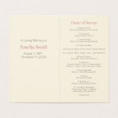 Élégant programme d'ordre de service funéraire de  (Inside Unfolded)