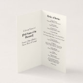 Élégant programme d'ordre de service funéraire de  (Inside)