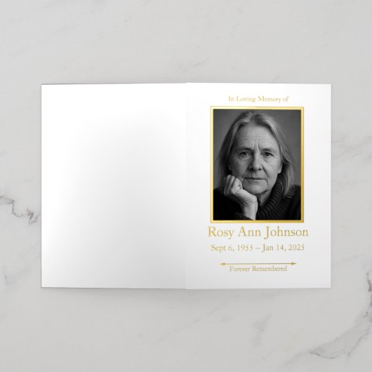 Élégant programme d'ordre de service funéraire pho (Mise à l'extérieur)