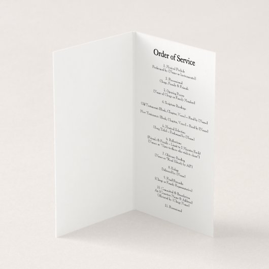 Élégant programme d'ordre de service funéraire pho (Inside)