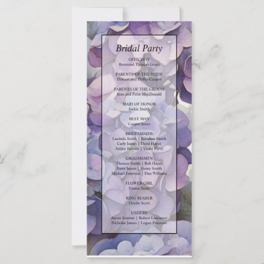 Élégant programme floral violet poussiéreux d'aqua (Dos)