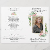 Élégant programme funéraire commémoratif photo Ros (Devant)