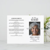 Élégant programme funéraire photo moderne noir & b (Debout devant)