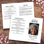 Élégant programme funéraire photo moderne noir & b