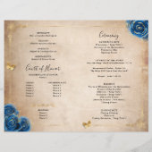 Élégant programme Gold et Royal Blue Quinceanera (Dos)