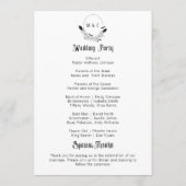 Élégant programme gothique de mariage floral (Dos)