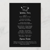 Élégant programme gothique Floral Black Wedding (Dos)