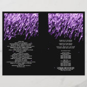 Élégant Programme Mariage Tombant Étoiles Violet (Dos)