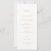 Élégant programme moderne de mariage d'ivoire et d (Dos)