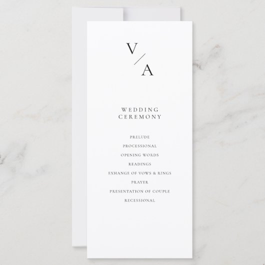 Élégant programme moderne de mariage Monogramme (Devant)