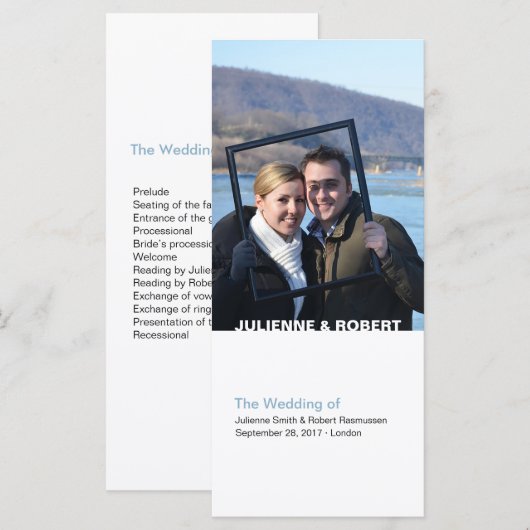 Élégant programme moderne de mariage photo (Devant / Derrière)