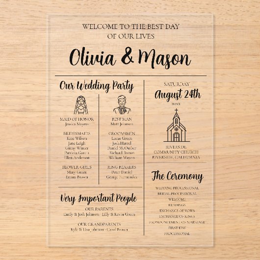 Élégant programme moderne Infographie Acrylique de (Recto)