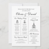Élégant programme moderne unique de mariage infogr (Devant)
