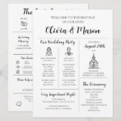 Élégant programme moderne unique de mariage infogr (Devant / Derrière)