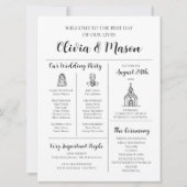 Élégant programme moderne unique de mariage infogr (Devant)