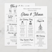 Élégant programme moderne unique de mariage infogr (Devant / Derrière)