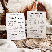 Élégant programme moderne unique de mariage infogr