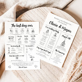 Élégant programme moderne unique de mariage infogr