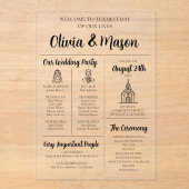 Élégant programme moderne unique de mariage infogr (Recto)