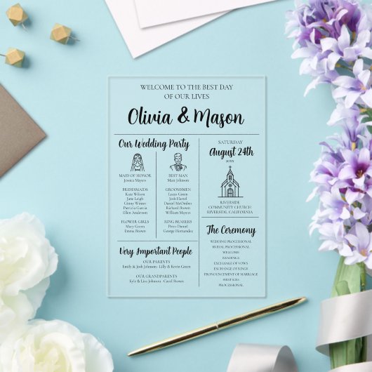 Élégant programme moderne unique de mariage infogr (Insitu (Mariage))