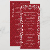 Élégant Programme Ornate Flourish Red Wedding (Devant / Derrière)