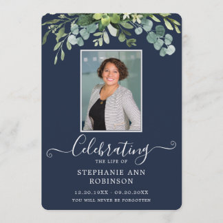 Élégant programme photo Ordre de service bleu