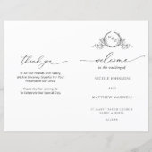 Élégant programme Plié Mariage Monogramme (Devant)