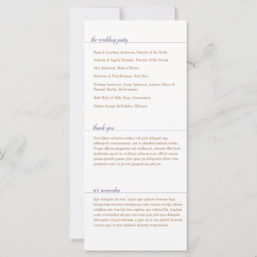 Élégant programme pourpre, Caroline Mariage (Dos)