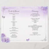 Élégant Programme Quinceañera Violet Clair Argent (Dos)