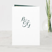 Élégant programme vert de forêt or rose floral (Dos)