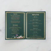 Élégant programme vert de forêt or rose floral (Intérieur)